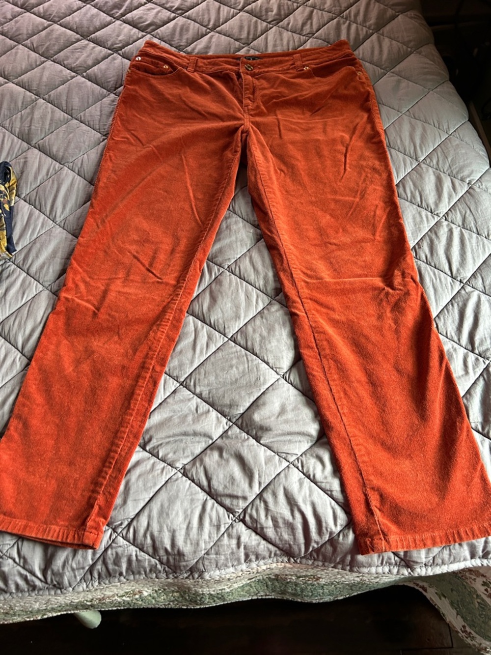 Chico's Straight Leg soft corduroy Pants in Rust